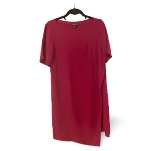 Eileen Fisher Burgundy flap front, silk dress